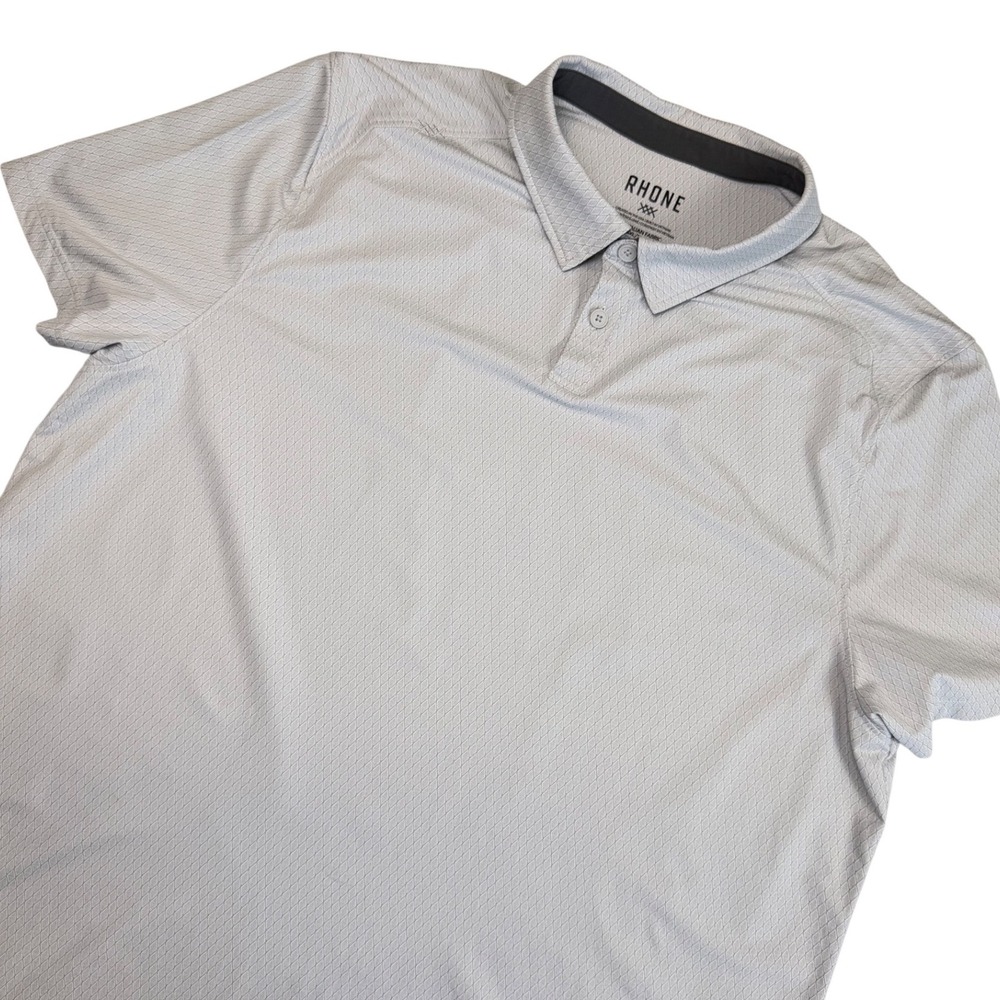Rhone Commuter Polo Shirt Mens XXL Gray Diamond‎ Short Sleeve Golf Performance